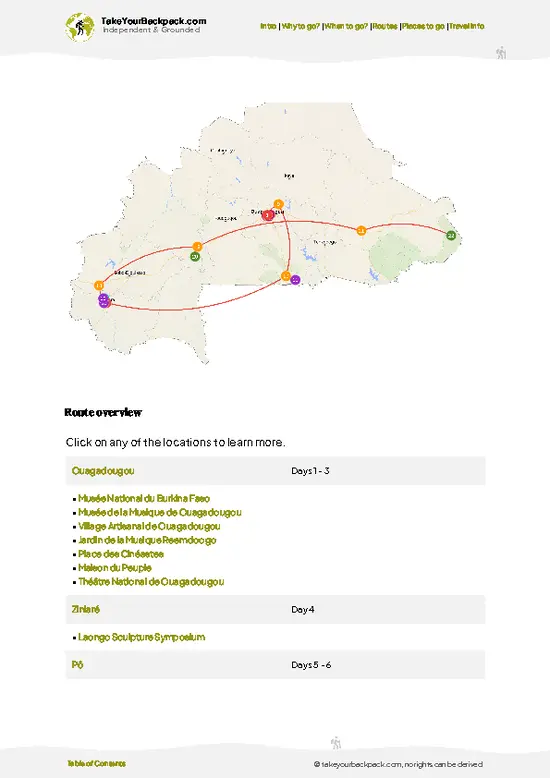 example page 4 from our offline Travel Guide for Burkina Faso
